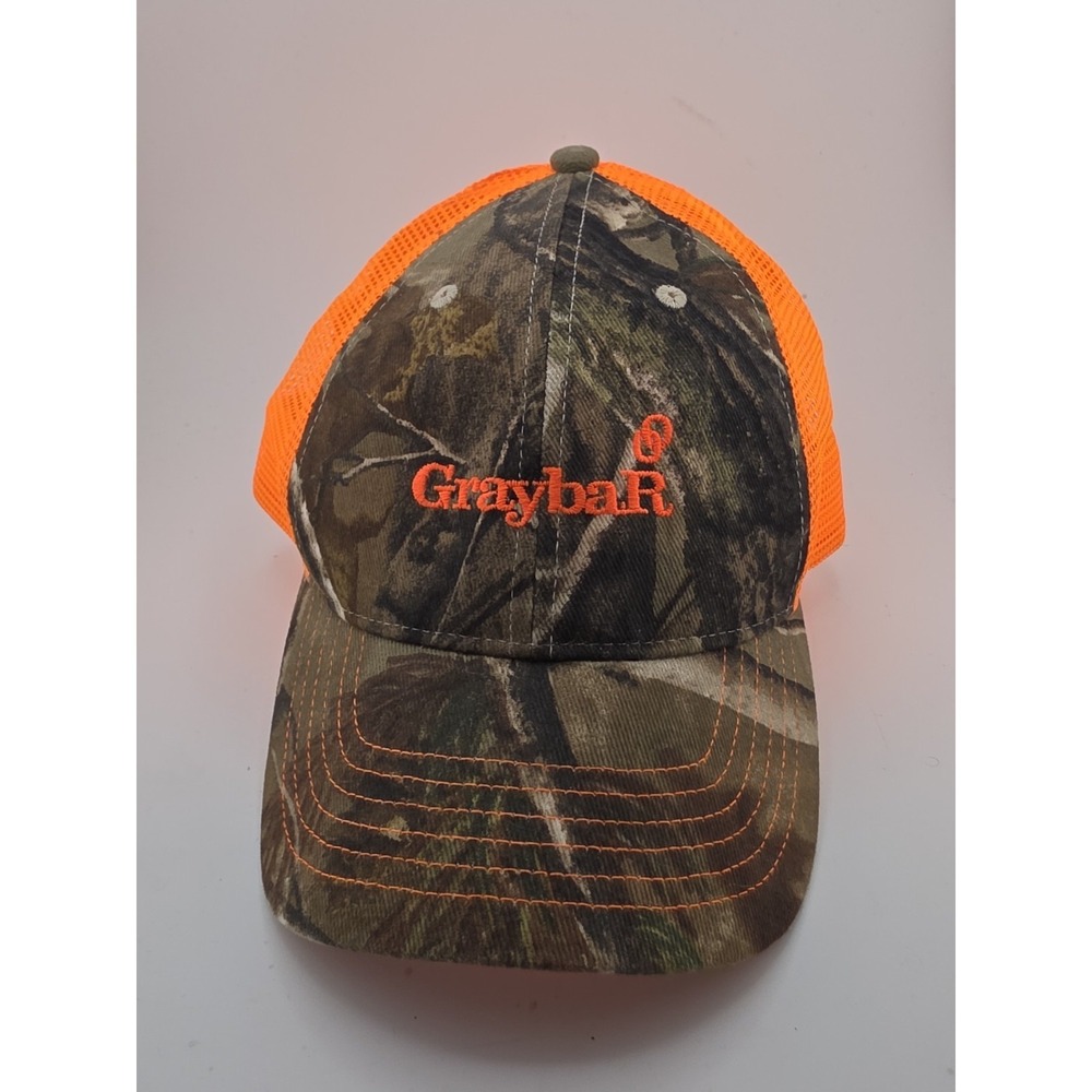 GraybaR Realtree Camo Blaze Orange Mesh Trucker Hunting Hat Cap OSFA